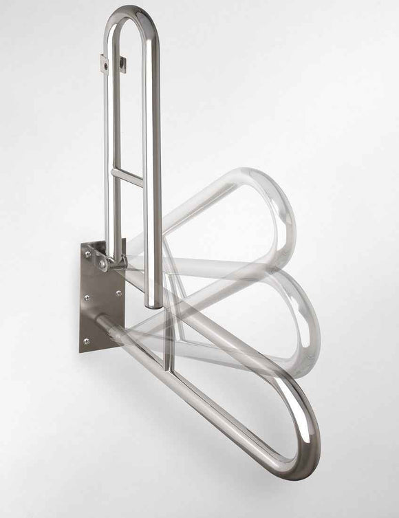 Barre d'appui relevable en forme U HELP en acier brossé