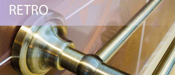 Porte-serviette double RETRO en laiton bronze 66,5x6,5x12 cm