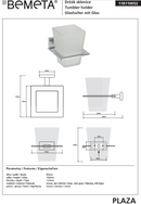 Porte brosses à dents mural en verre PLAZA 12,5x8,5x10 cm-1