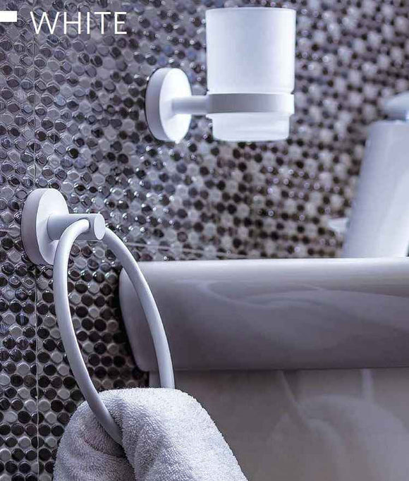 Anneau de serviette WHITE en laiton blanc 15 cm