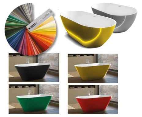 Baignoire îlot en Solid Surface RIHO GRANADA 170x80 cm angle droite