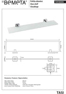 Etagère, tablette murale de douche TASI en verre 60 cm
