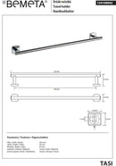 Porte-serviettes TASI en laiton chromé 65,6cm