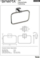 Anneau de serviette rectangulaire 20,5 cm TASI en laiton chromé