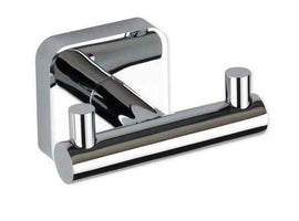 Double patère murale TASI en laiton chromé 8 x5 x6 cm