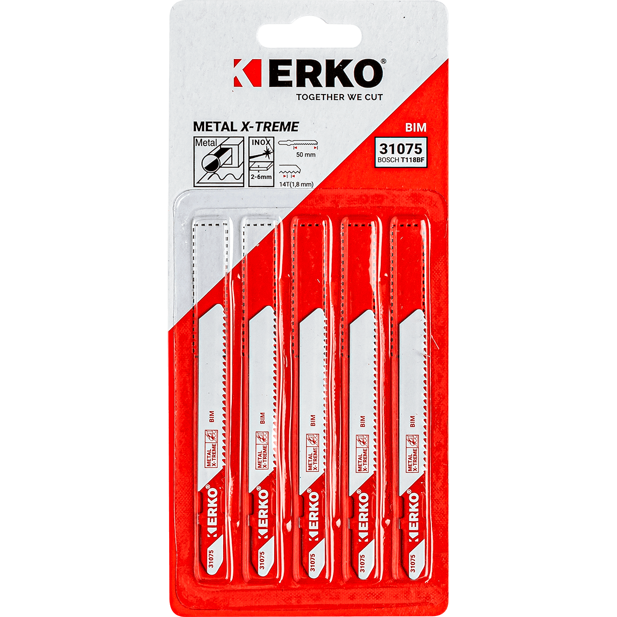 Lame saut. erko metal inox epais 50mm 14t carte 5