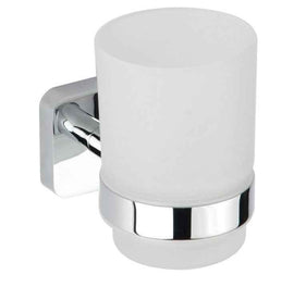 Porte-verre mural TASI en laiton chromé et verre 6,7 x9,6 10,7 cm