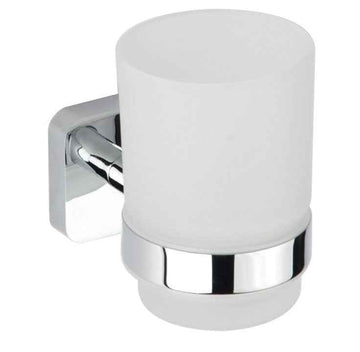 Porte-verre mural TASI en laiton chromé et verre 6,7 x9,6 10,7 cm