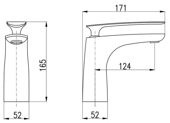 Mitigeur lavabo TIGRIS en laiton sans siphon