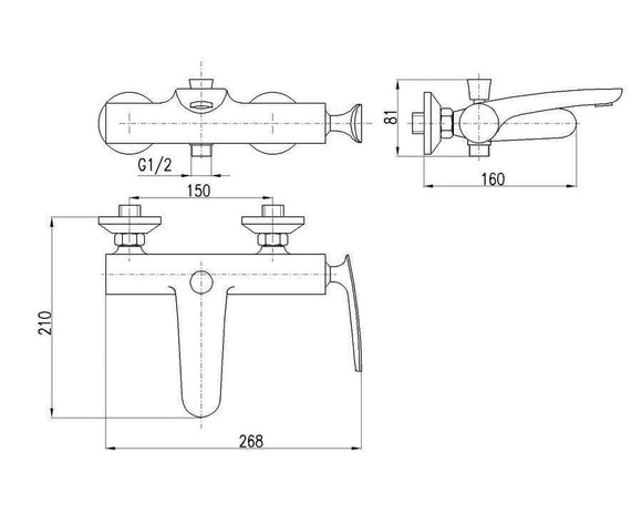 Mitigeur baignoire avec inverseur TIGRIS