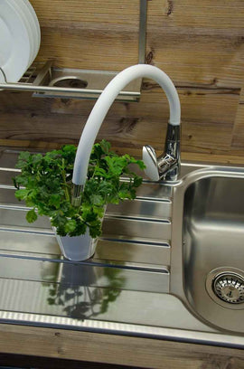 Mitigeur évier flexible à mémoire de forme avec inverseur AMUR en chrome