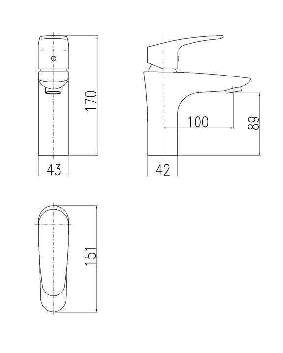 Mitigeur lavabo AMUR laiton chromé