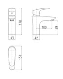 Mitigeur lavabo AMUR laiton chromé