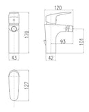 Mitigeur bidet avec siphon AMUR laiton chromé embout orientable