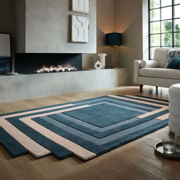 Tapis de salon moderne en laine mazy