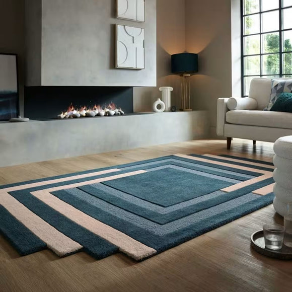 Tapis de salon moderne en laine mazy