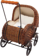 Landau de poupée en osier rétro ELISABETH 51 x 32 x 52 cm