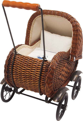 Landau de poupée en osier rétro ELISABETH 51 x 32 x 52 cm
