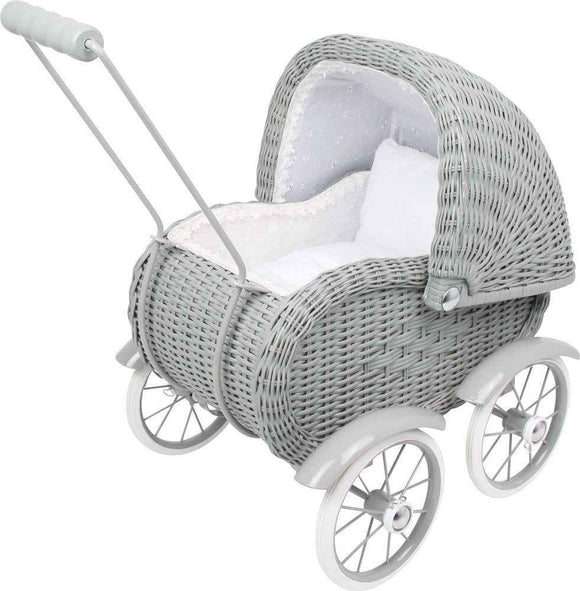 Landau de poupée rétro en osier VINTAGE 51 x 32 x 52 cm