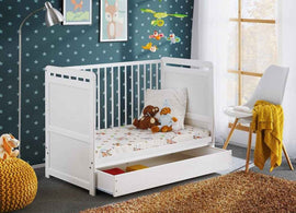 Berceau en bois de pin avec tiroir TYMEK PLUS 67x124 x H 56,90 cm