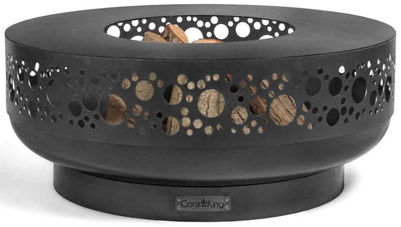 Brasero de jardin BOSTON décor point rond en acier 80 cm