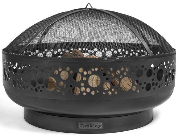 Brasero de jardin BOSTON décor point rond en acier 80 cm