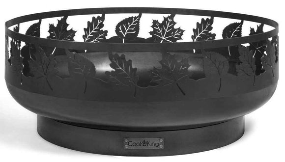 Brasero de jardin TORONTO décor feuille en acier 80 cm