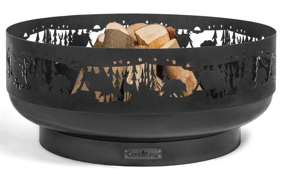 Brasero de jardin FOREST décor forêt et animaux en acier 80 cm