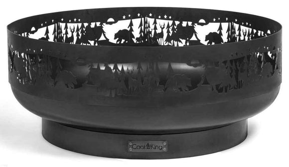 Brasero de jardin FOREST décor forêt et animaux en acier 80 cm