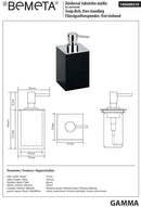 Distributeur de savon liquide carré à poser GAMMA en laiton chrome mat / 200 ml