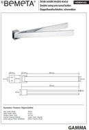 Porte-serviette rotatif double mural GAMMA en laiton chromé 42 x5,5 x4 cm