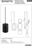 Goupillon de toilettes GAMMA en résine mat 45,5 x9,8 x9,8 cm à poser