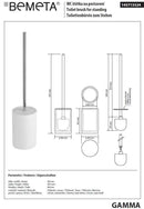 Goupillon de toilettes GAMMA en résine mat 45,5 x9,8 x9,8 cm à poser