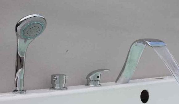 Mitigeur baignoire 3 trous DUNAJ avec cascade en laiton chromé