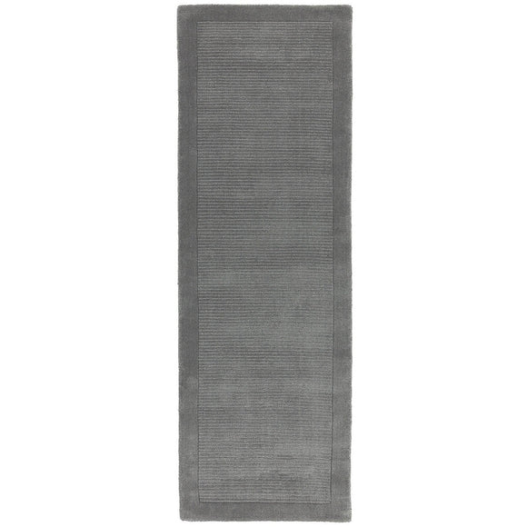 Tapis de couloir uni pure laine candy gris