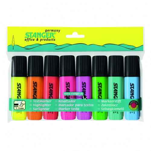 Surligneur STANGER, 1-5 mm, lot de 8 pièces 033347
