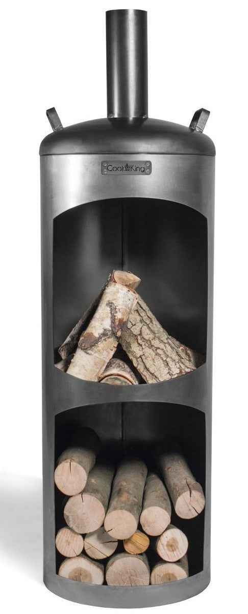 Cheminée d’extérieur cylindrique en acier FARO 40x40x132 cm