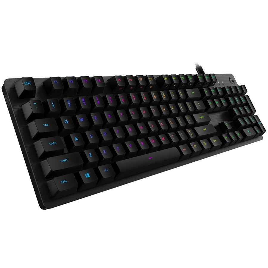Clavier de jeu mécanique Logitech G512 Carbon RGB, GX Blue - CARBON - US INTL - USB - INTNL - G512 CLICKY (timbre vert 0,8 lei)
