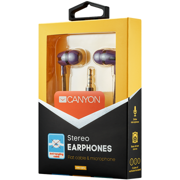 CANYON headphones SEP-4 Mic Flat 1.2m Violet