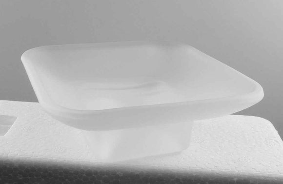 Porte-savon mural carré en zinc et en verre NIKI 11 x10 x4 cm