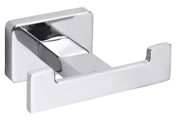 Patère double murale de douche en zinc NIKI 8,4 x6 x3,6 cm