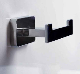 Patère double murale de douche en zinc NIKI 8,4 x6 x3,6 cm