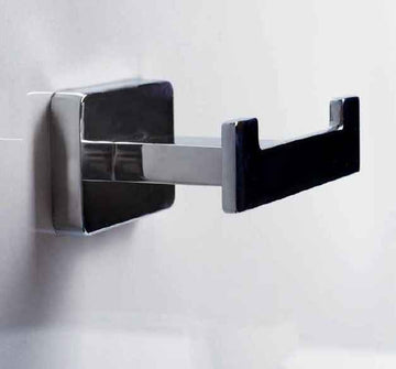 Patère double murale de douche en zinc NIKI 8,4 x6 x3,6 cm