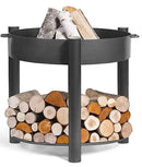 Brasero de jardin SOLAFA XL avec range bois en acier