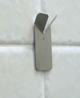 Lot de 2 patères double NIVA en acier inoxydable avec adhésive 4,8 x8,5 x2,2 cm