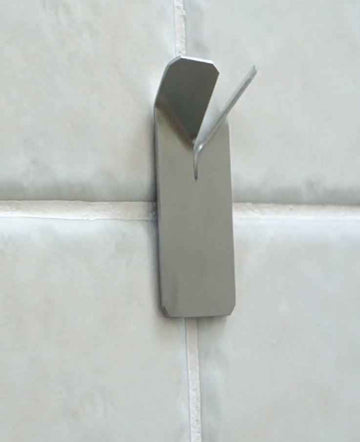 Lot de 2 patères double NIVA en acier inoxydable avec adhésive 4,8 x8,5 x2,2 cm