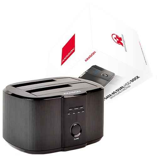 Station d'accueil double disque dur AXAGON ADSA-ST USB 3.0 - 2x SATA 6G CLONE