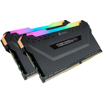 CORSAIR DDR4, 3200MHz 16GB 2x8GB DIMM, 16-18-18-36, XMP 2.0, VENGEANCE RGB PRO Heatspreader, RGB LED, 1.35V