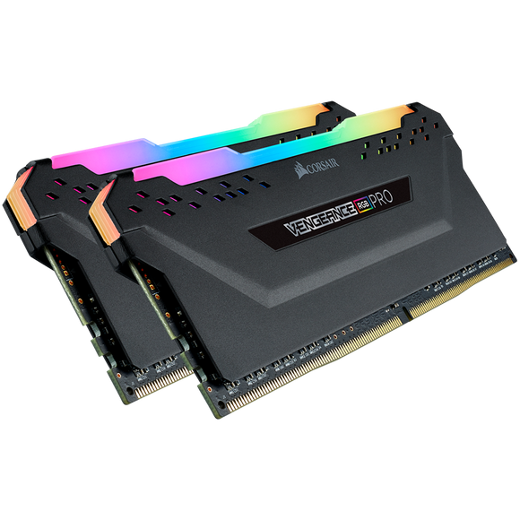 CORSAIR DDR4, 3200MHz 16GB 2x8GB DIMM, 16-18-18-36, XMP 2.0, VENGEANCE RGB PRO Heatspreader, RGB LED, 1.35V