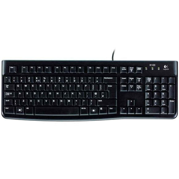 LOGITECH K120 Corded Keyboard - BLACK - USB - US INT'L - EER